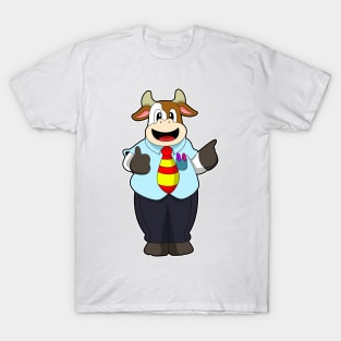 Cow as Teacher with Tie T-Shirt